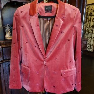 Scotch & Soda Velvet and embroidered classic blazer Size Medium